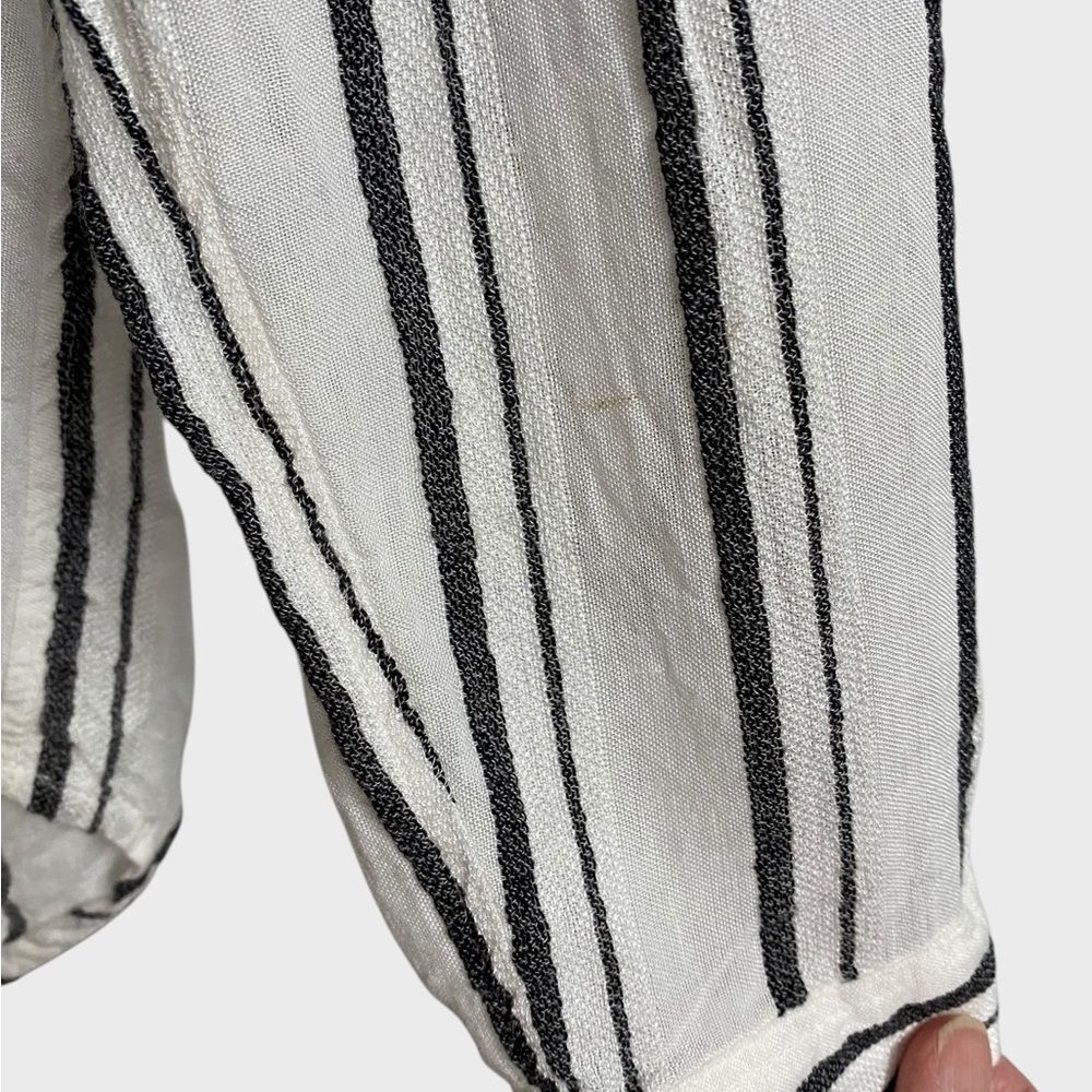 Lucky Brand Women's Striped Henley Top Size S Black White Pocket Soft Beachy - Picture 15 of 16